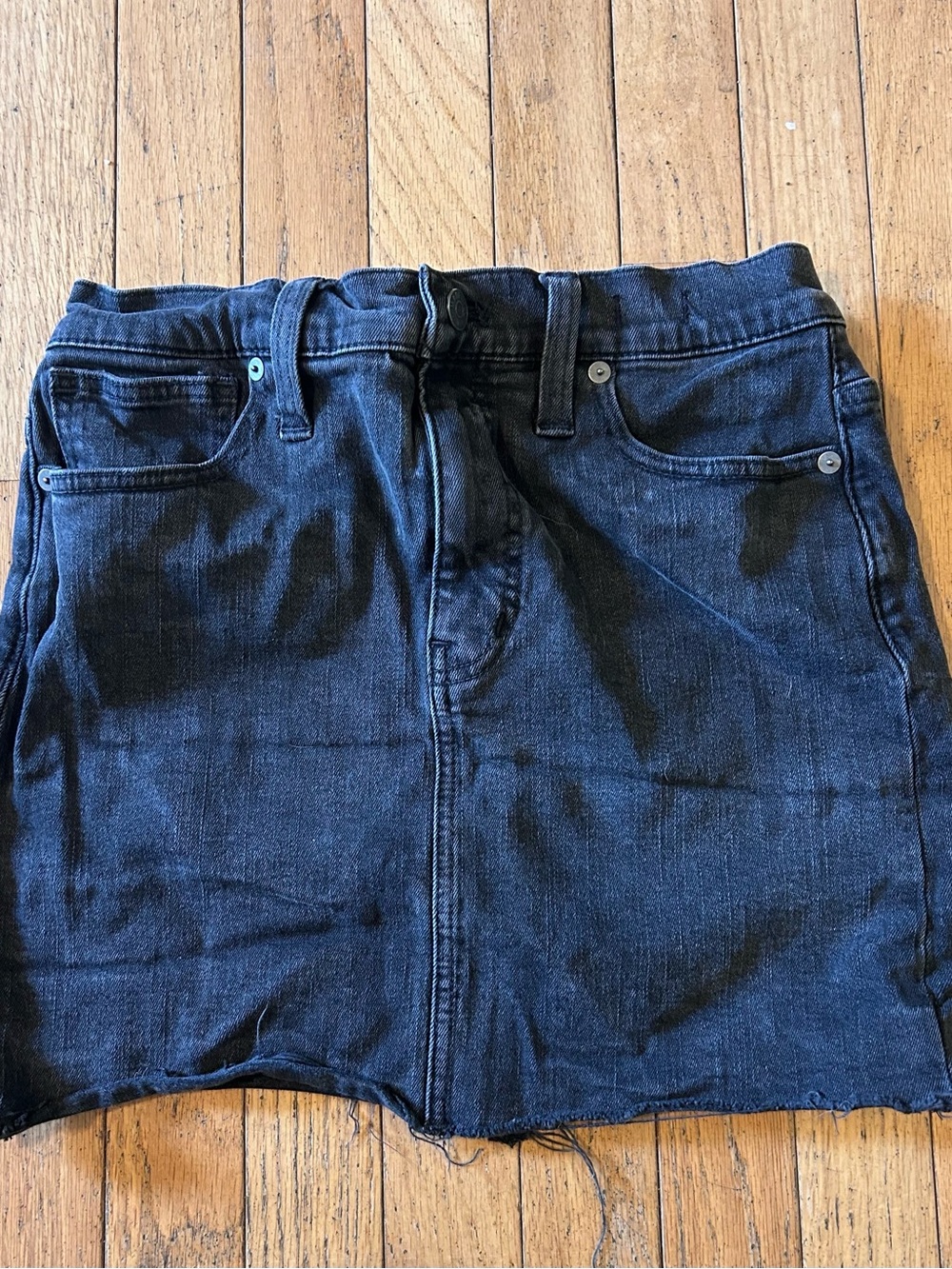 Madewell Black Denim Mini Skirt
